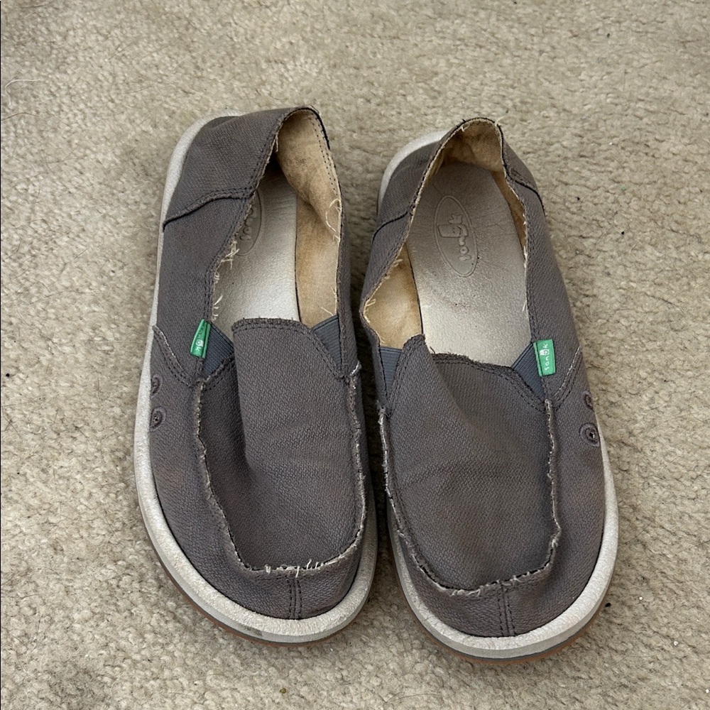Gray Sanuk Donna Slip Ons